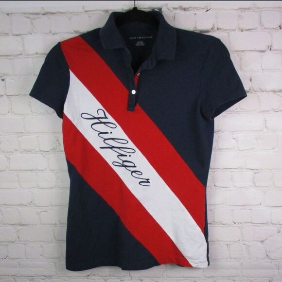 Tommy Hilfiger Spell Out Logo Y2K Polo - Picture 1 of 6